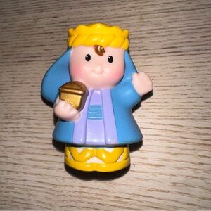 Little People Christmas Nativity Wise Man Gold Crown Blue Topper Collectible